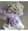 Белоснежная гипсофила в лавандовой коробке 2