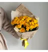 Монобукет из 15 кустовых жёлтых роз  4