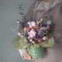 Композиция в керамическом кашпо Розовый хлопок  1