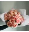 Нежный букет из 19 роз Пудра 